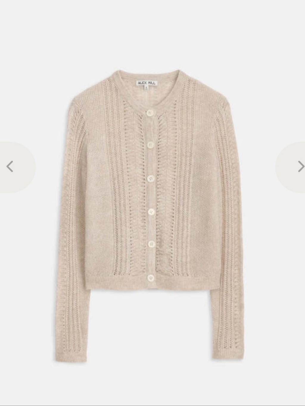 Alex Mill Champagne Addison Cardigan Small